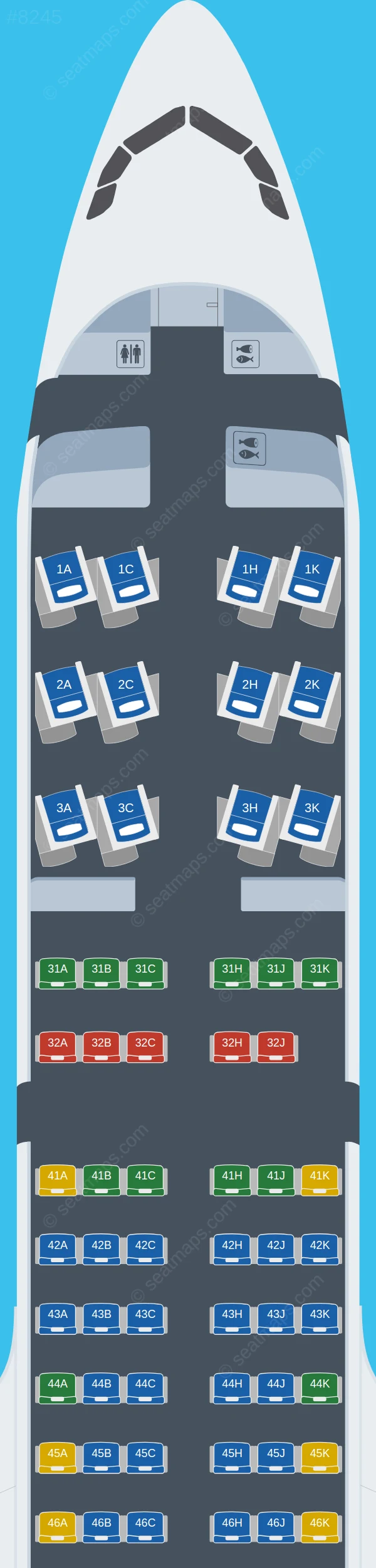 Philippine Airlines - PAL Airbus A321neo V.1 seatmap preview