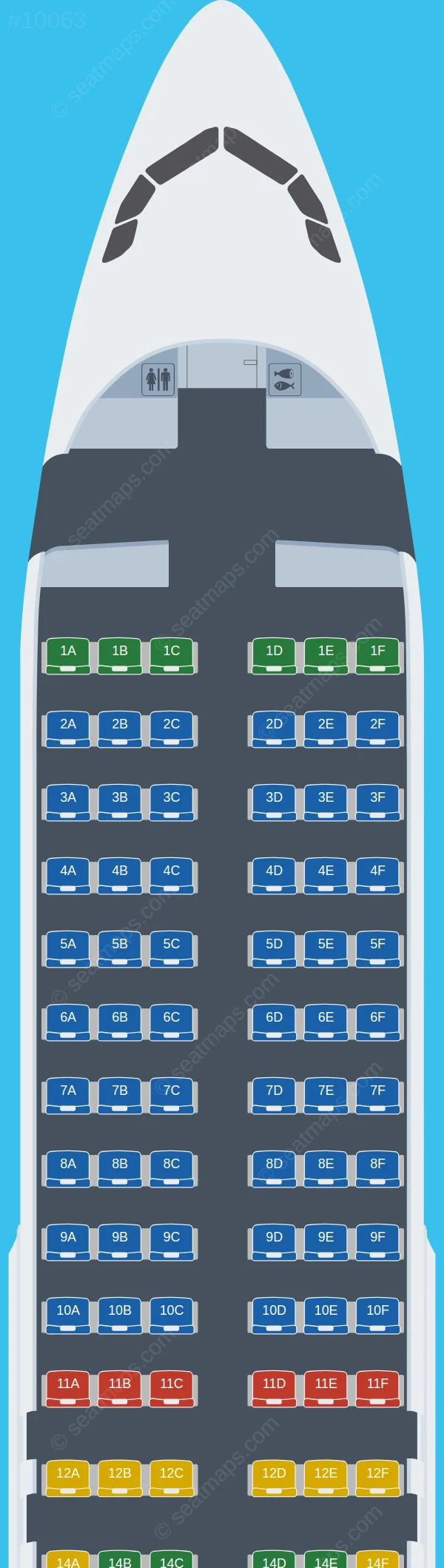 Aero K Airbus A320-200 seatmap preview