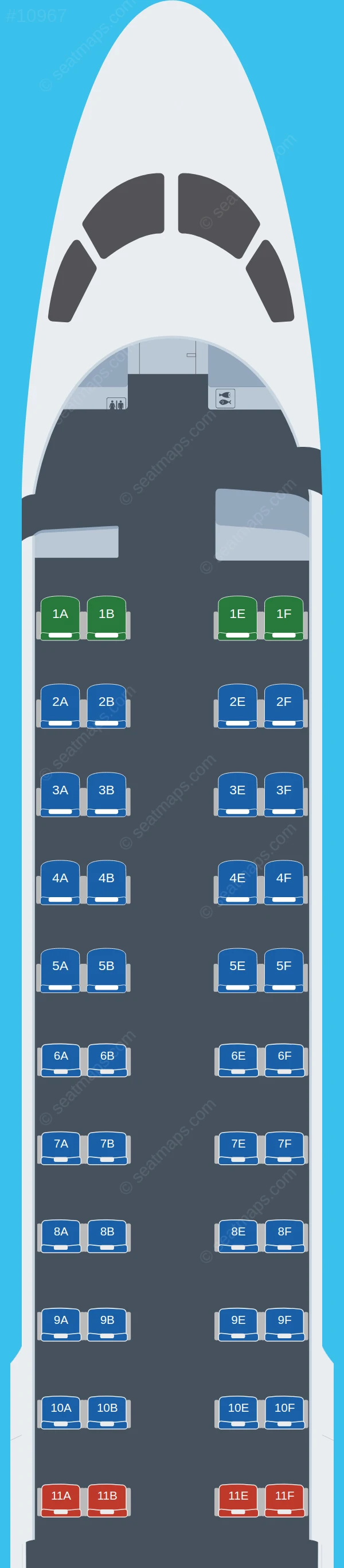 Virgin Australia Embraer E190 seatmap preview