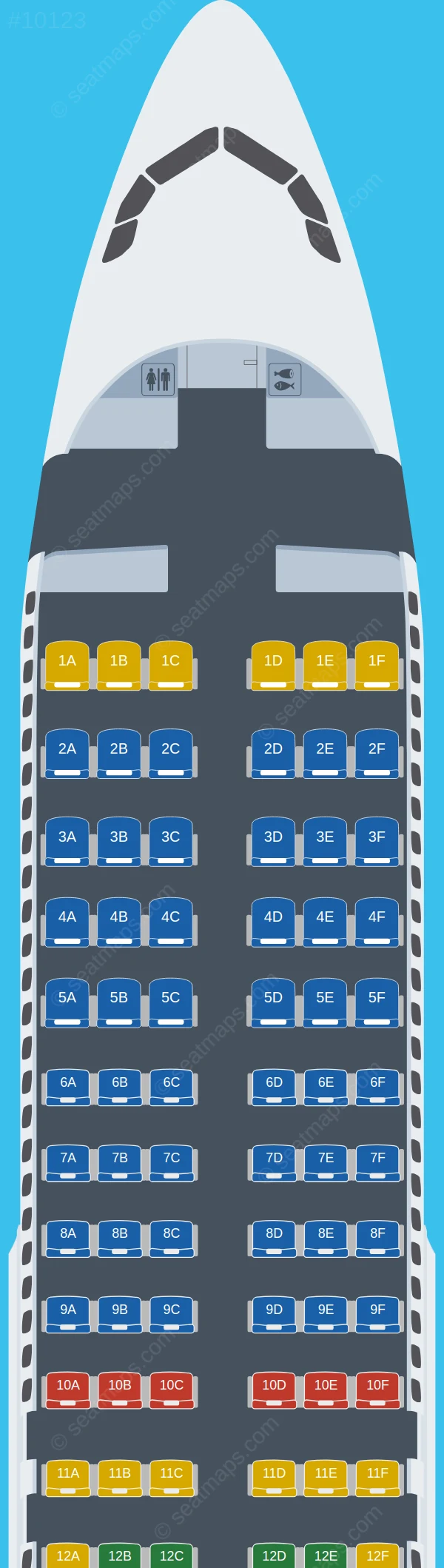 LATAM Airlines Brasil Airbus A320-200 seatmap preview