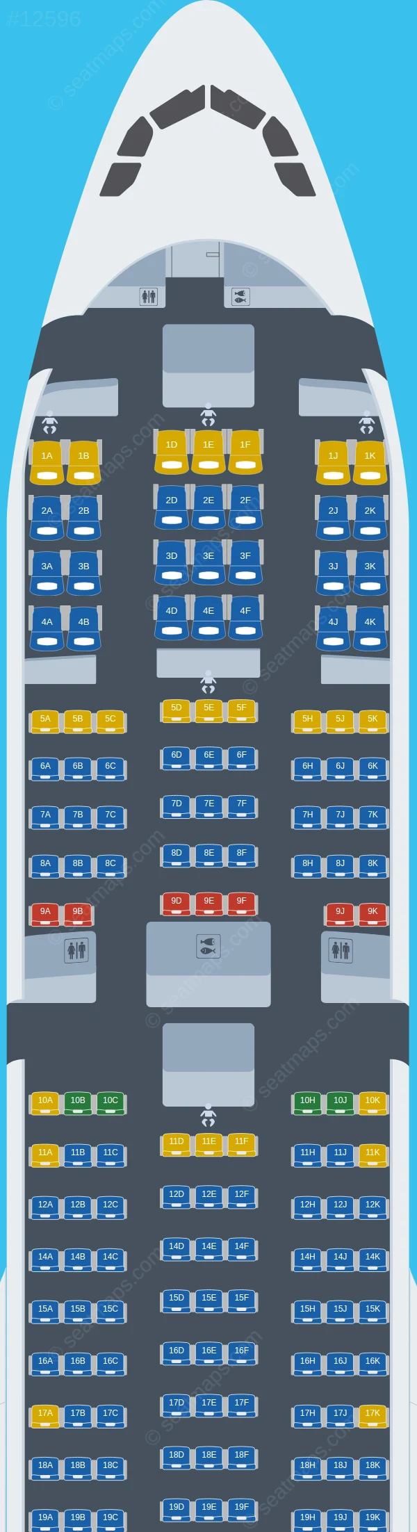 iFly Airlines Airbus A330-300 V.2 seatmap preview