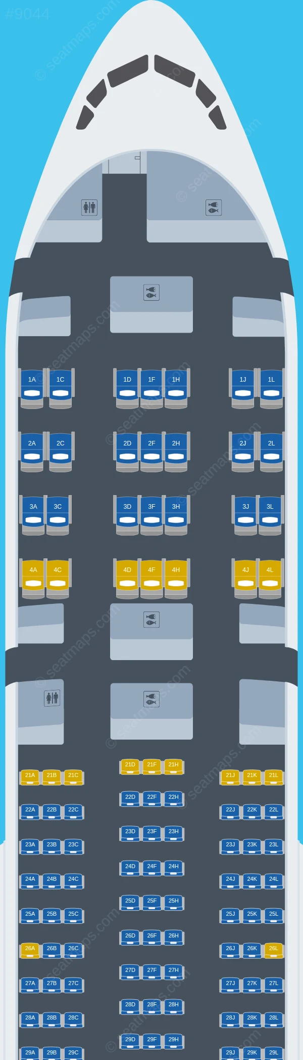Ethiopian Airlines Boeing 777-200LR seatmap preview