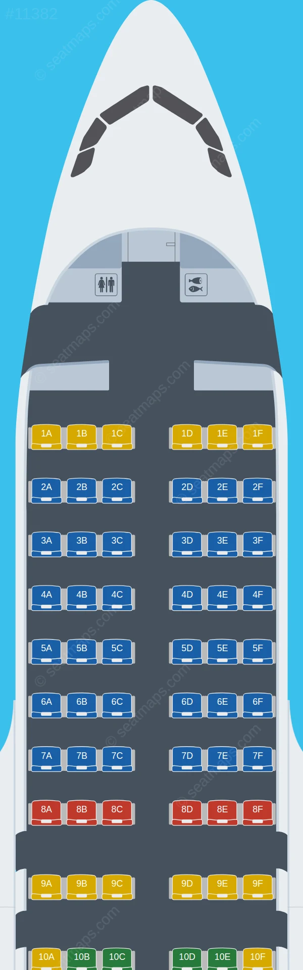 Braathens International Airways Airbus A319-100 V.1 seatmap preview
