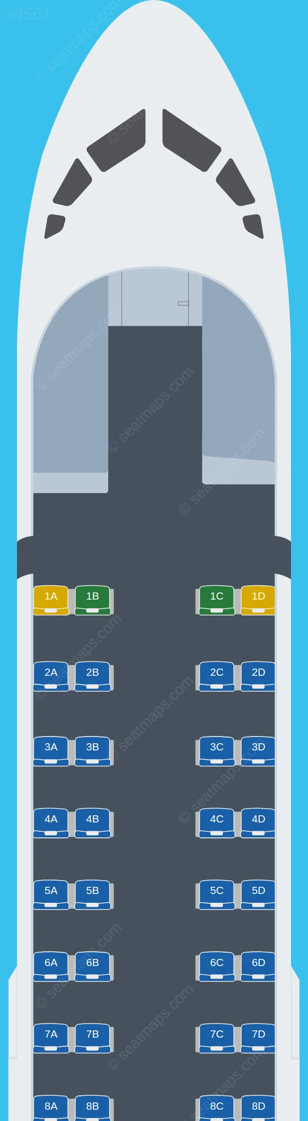 MAP Linhas Aéreas ATR 72-500 seatmap preview