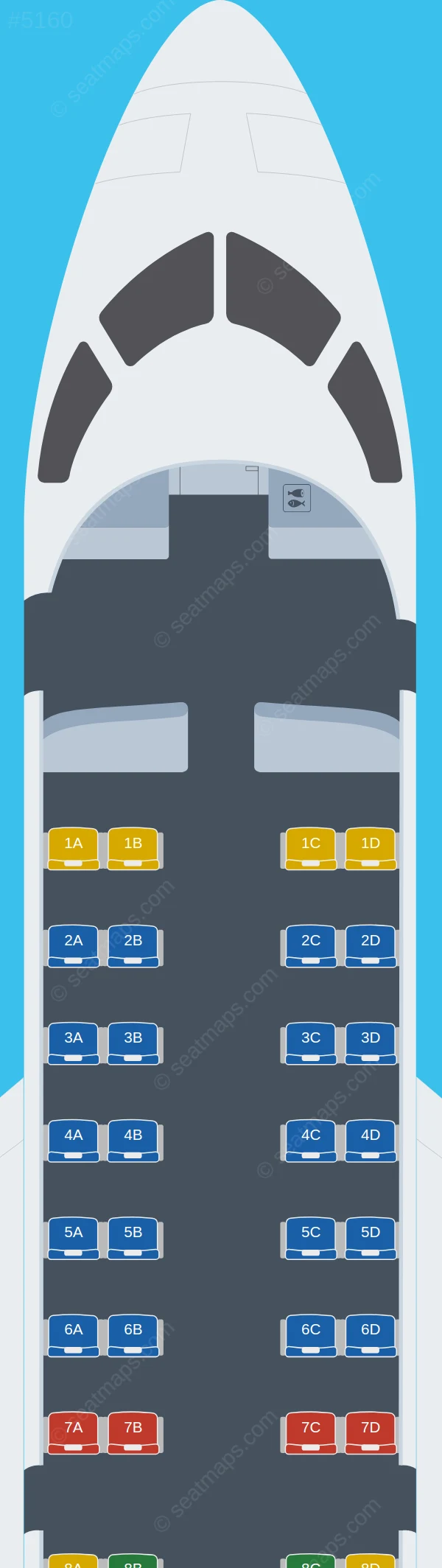 RusLine Bombardier CRJ100 seatmap preview