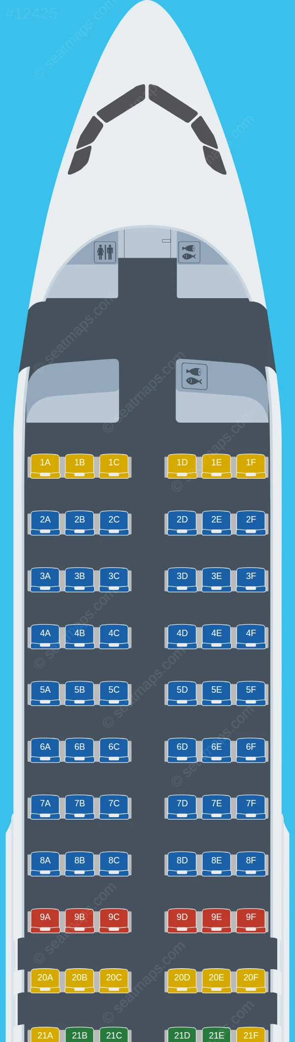 Middle East Airlines Airbus A320-200 V.2 seatmap preview