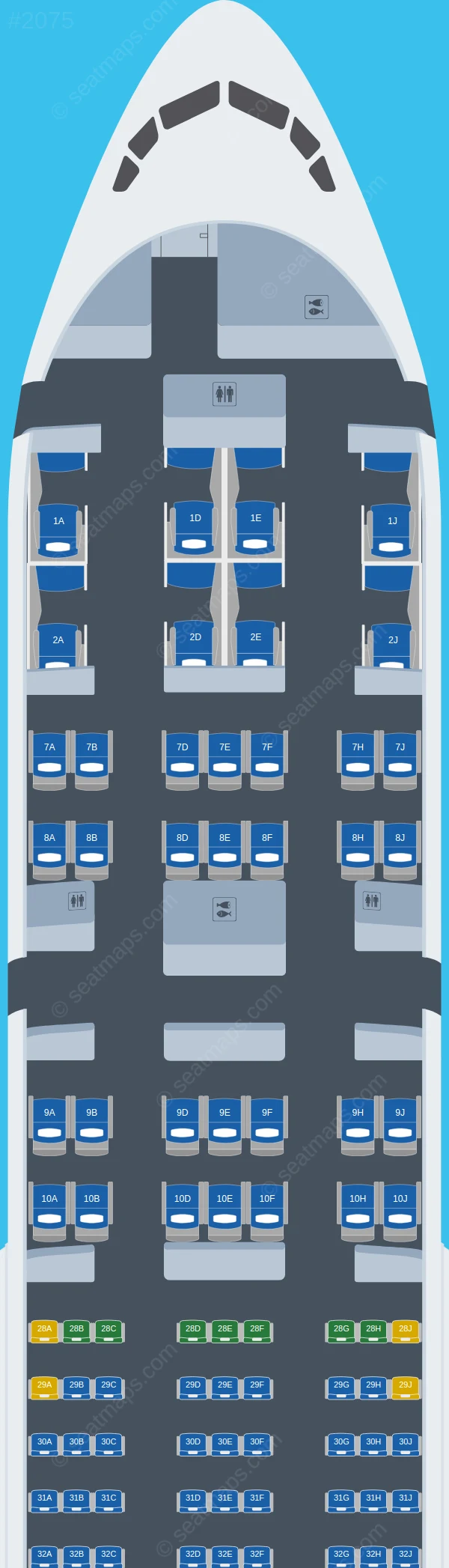 Korean Air Boeing 777-200ER seatmap preview