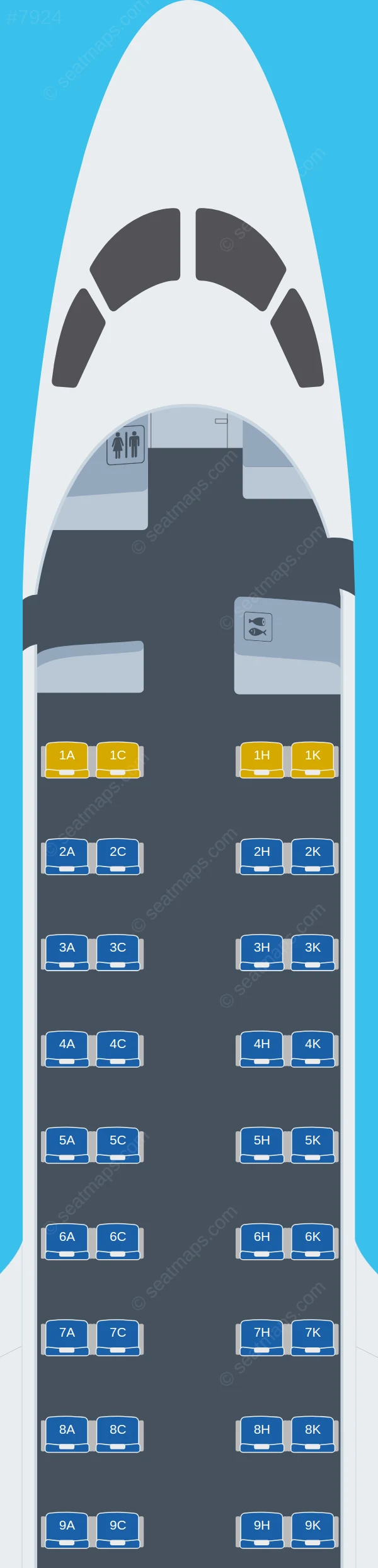 Fuji Dream Airlines - FDA Embraer E170 seatmap preview