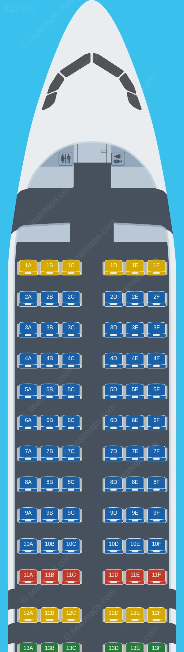 FlyArystan Airbus A320neo V.2 seatmap preview