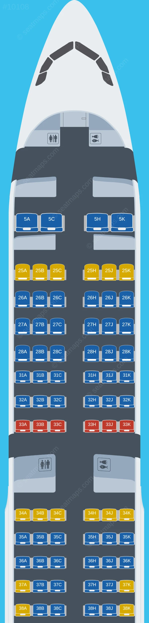 China Southern Airbus A321-200 V.1 seatmap preview