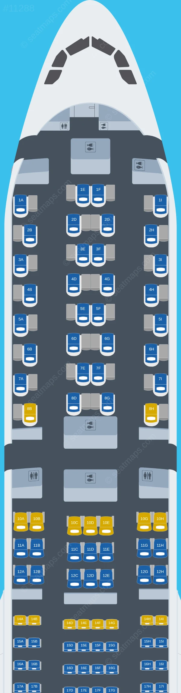 Airhub Airlines Airbus A330-900neo seatmap preview