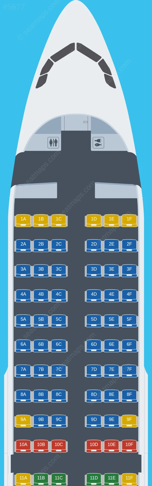 Bangkok Airways Airbus A319-100 V.1 seatmap preview