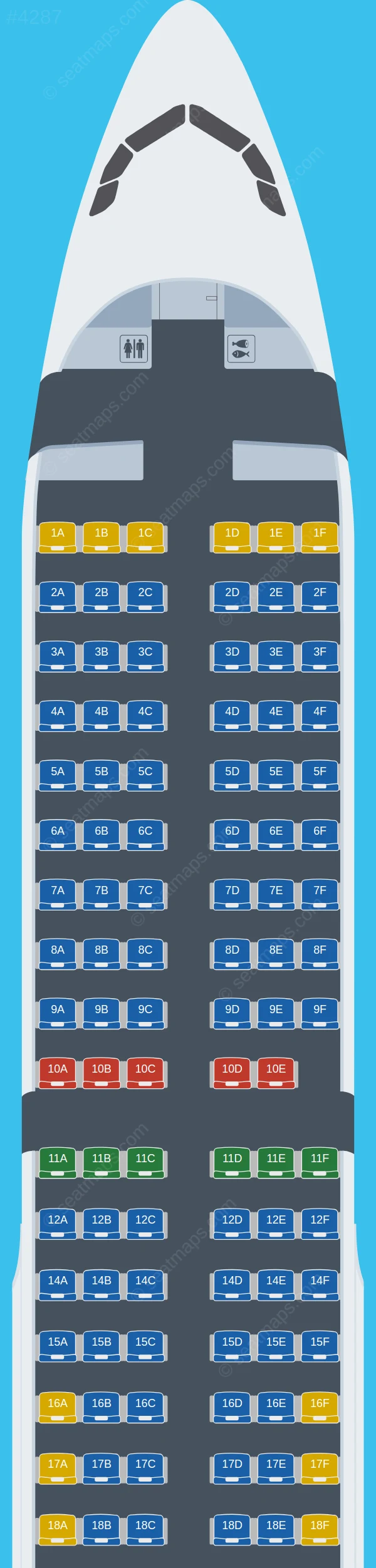 Nordwind Airlines Airbus A321-200 V.1 seatmap preview