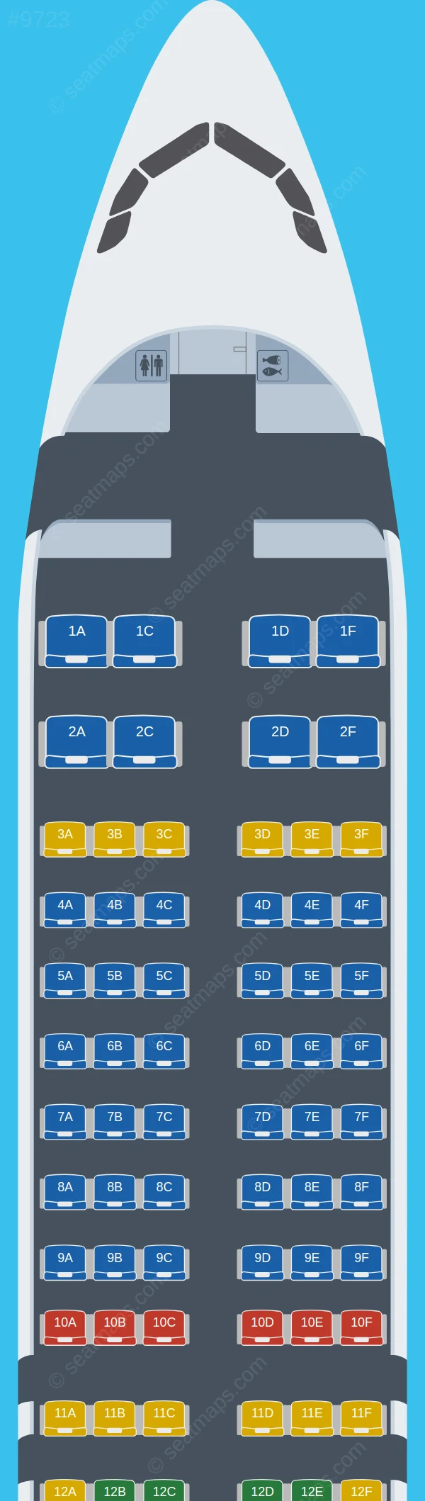 Ural Airlines Airbus A320neo seatmap preview