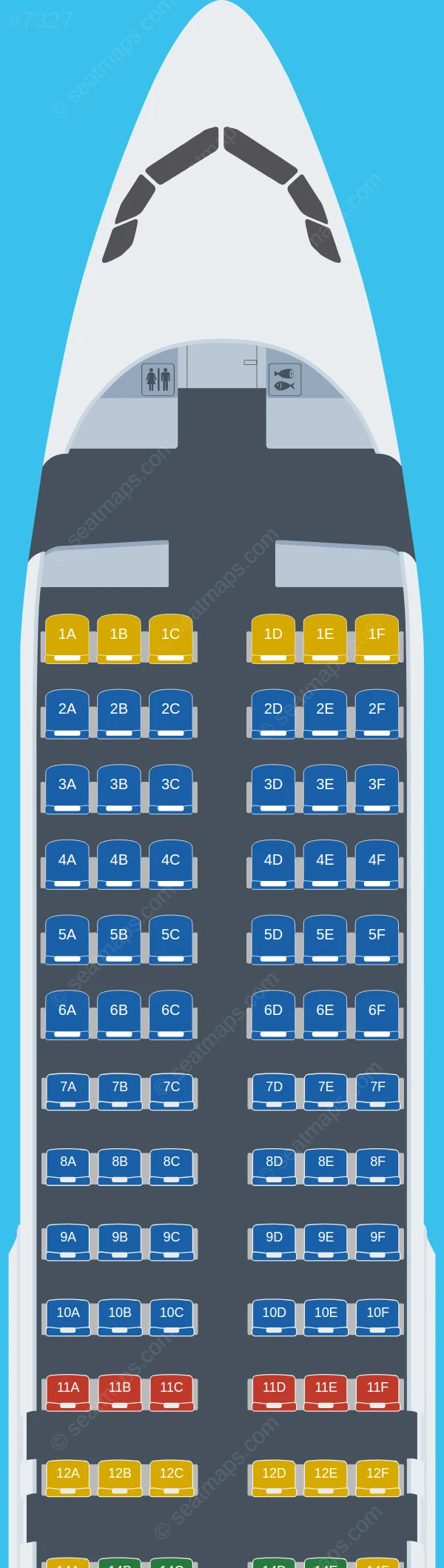 Iberia Airbus A320-200 seatmap preview