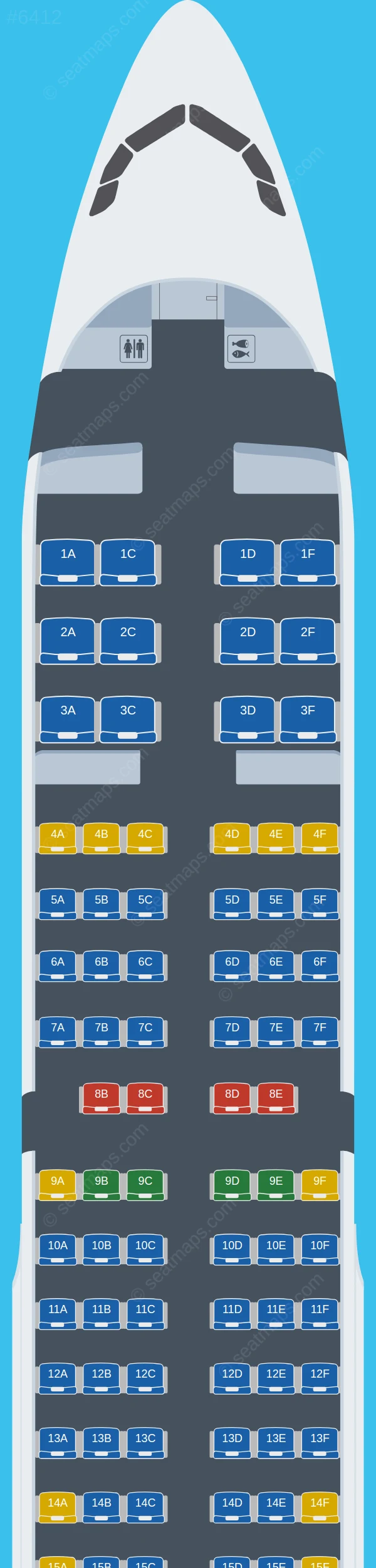 Air India Airbus A321-200 seatmap preview