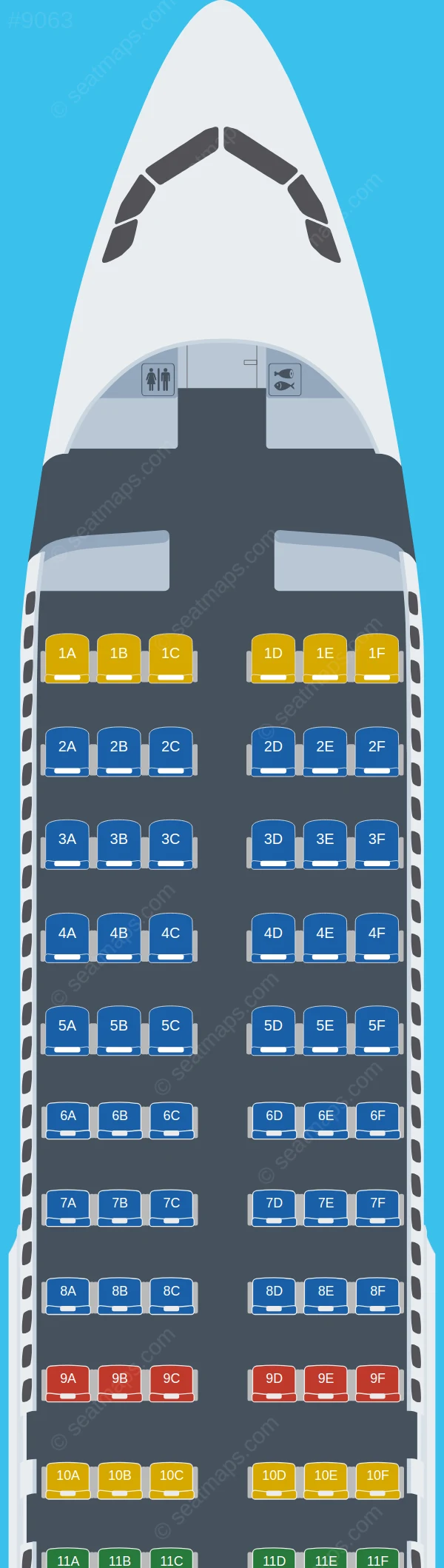 JetBlue Airways Airbus A320-200 V.1 seatmap preview