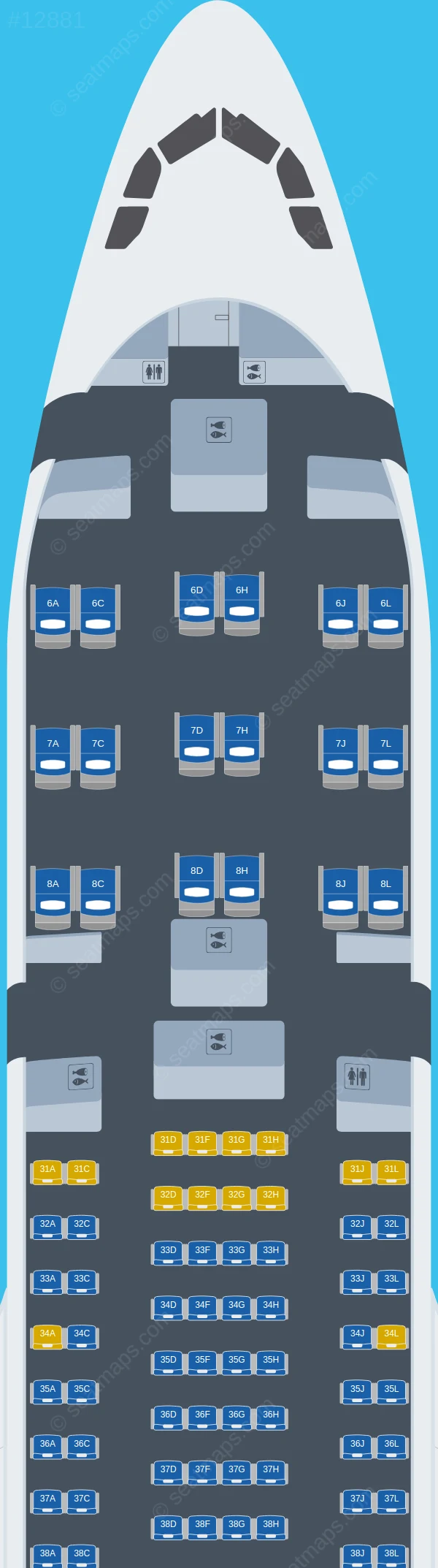 China Eastern Airbus A330-200 V.5 seatmap preview