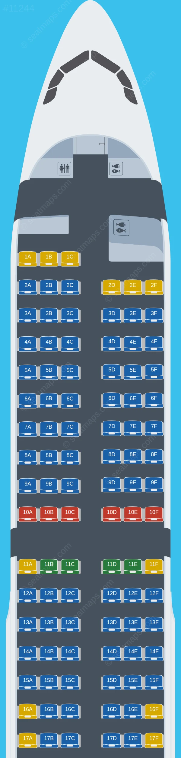 Turkish Airlines Airbus A321-200 V.2 seatmap preview