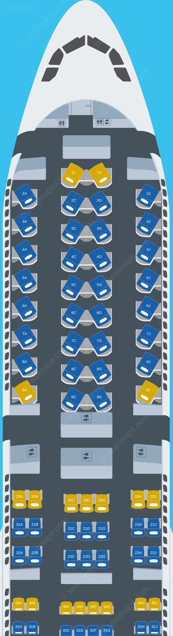 Delta Airbus A330-300 seatmap preview