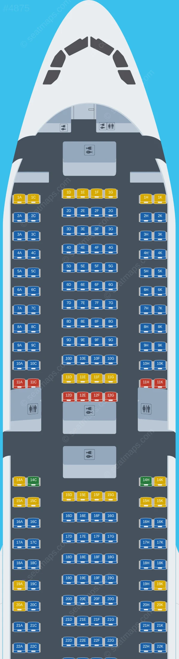 iFly Airlines Airbus A330-300 V.1 seatmap preview