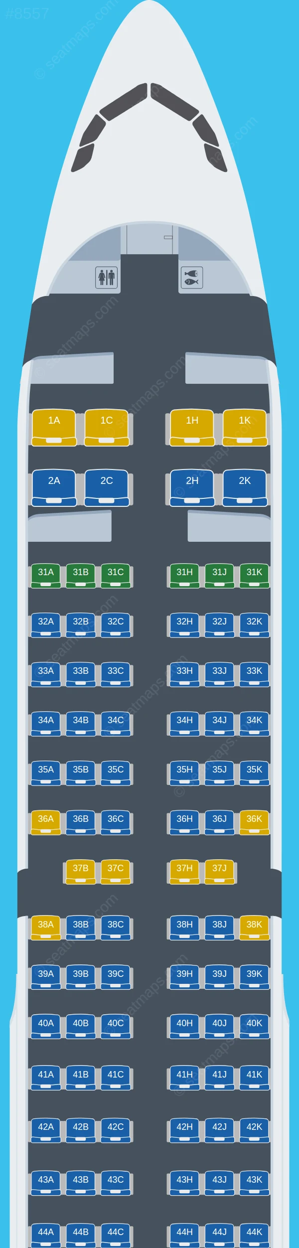 Sichuan Airlines Airbus A321-200 V.3 seatmap preview