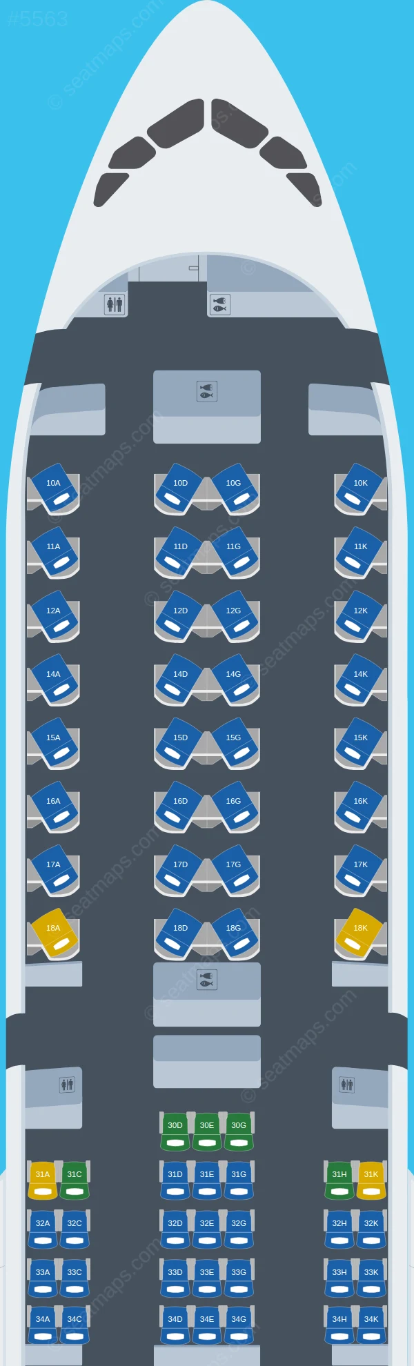 China Airlines Airbus A350-900 V.1 seatmap preview