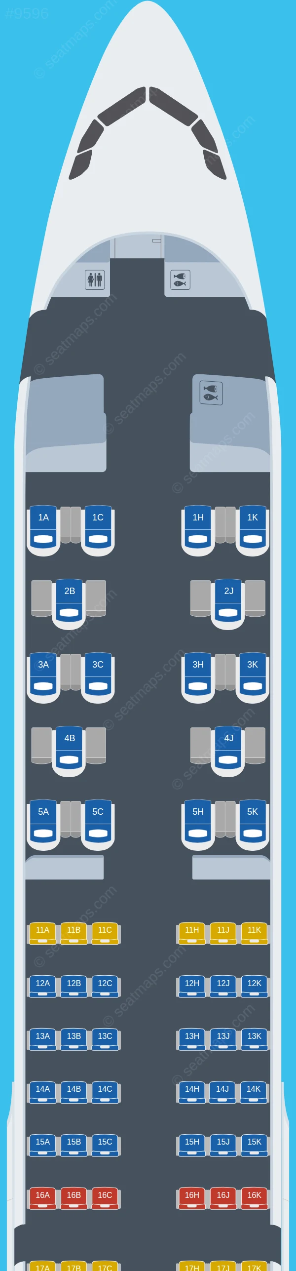 Air Astana Airbus A321neo LR seatmap preview