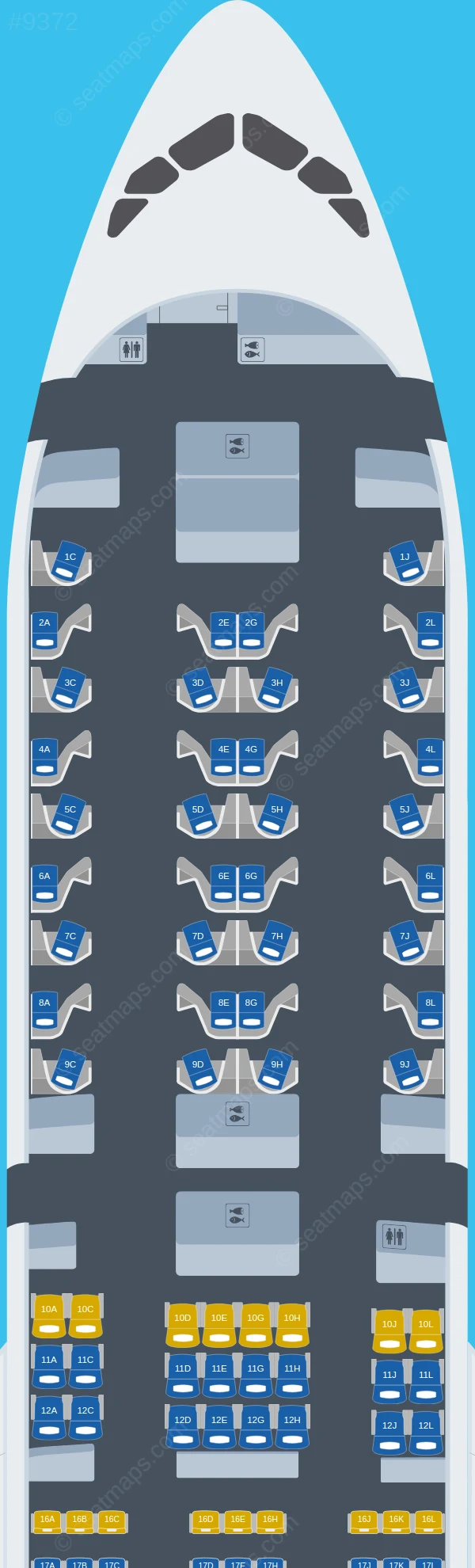 Air France Airbus A350-900 V.1 seatmap preview