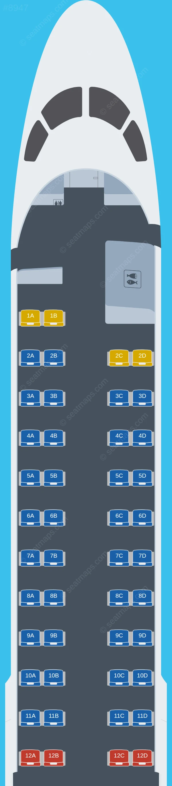 LOT Polish Airlines Embraer E190 seatmap preview