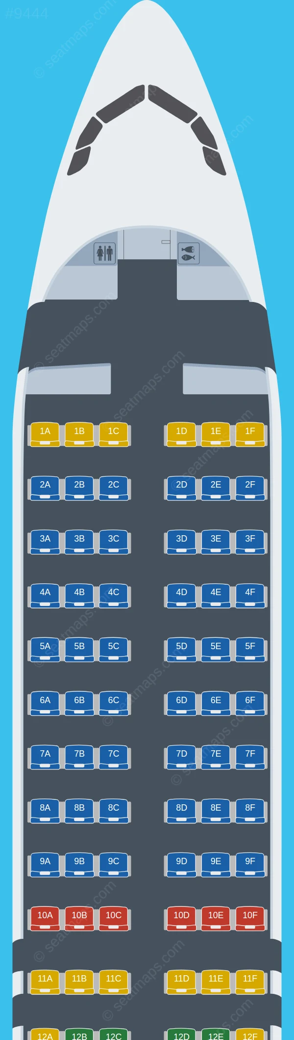 Atlantic Airways Airbus A320neo seatmap preview