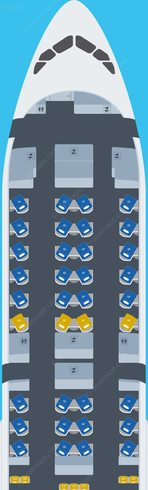 Qatar Airways Airbus A350-900 V.1 seatmap preview