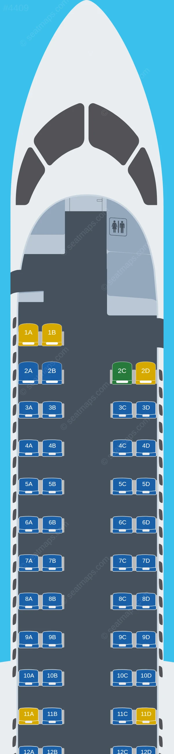 Porter Airlines De Havilland Q400 seatmap preview