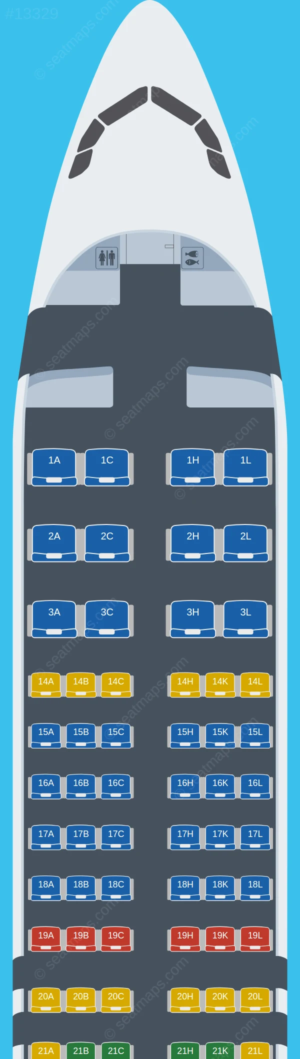 AZAL Azerbaijan Airlines Airbus A320neo V.2 seatmap preview