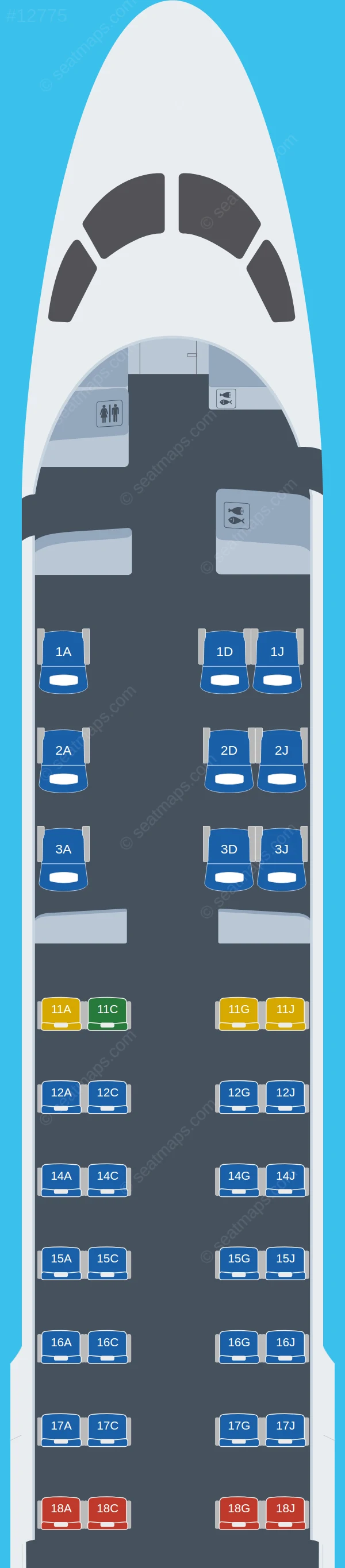 Kenya Airways Embraer E190 V.2 seatmap preview
