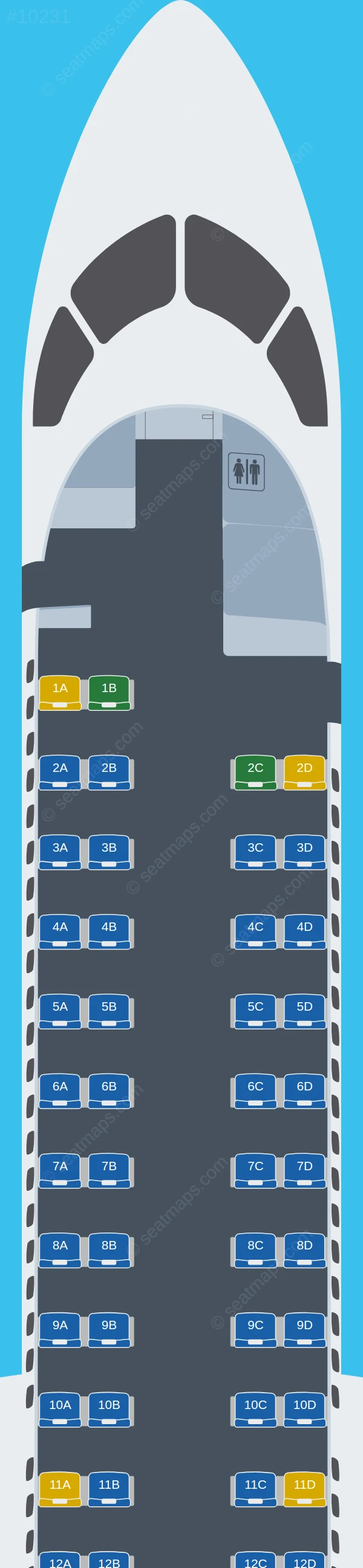 Aero Transporte SA - ATSA De Havilland Q400 seatmap preview