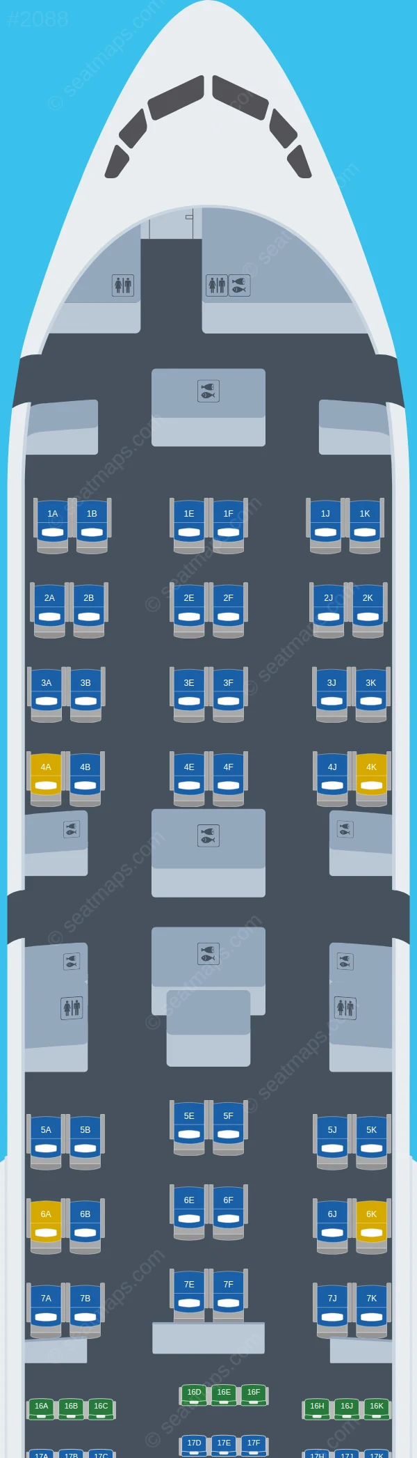 Qatar Airways Boeing 777-200LR V.2 seatmap preview