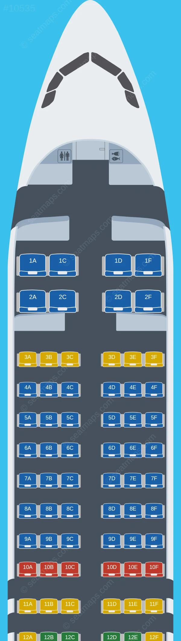 Air Travel Airbus A320neo seatmap preview