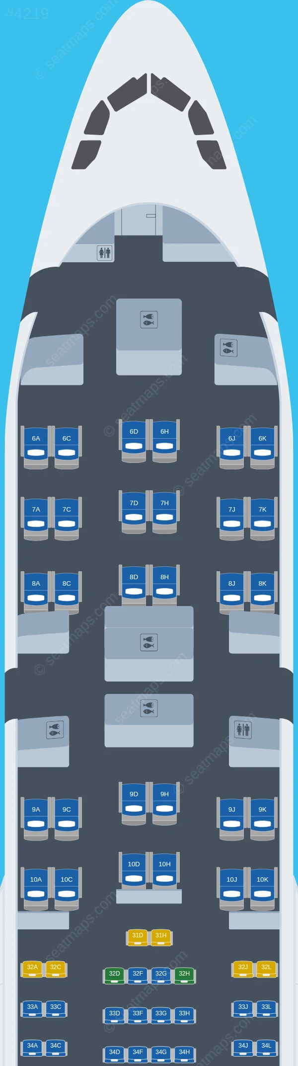 China Eastern Airbus A330-200 V.3 seatmap preview