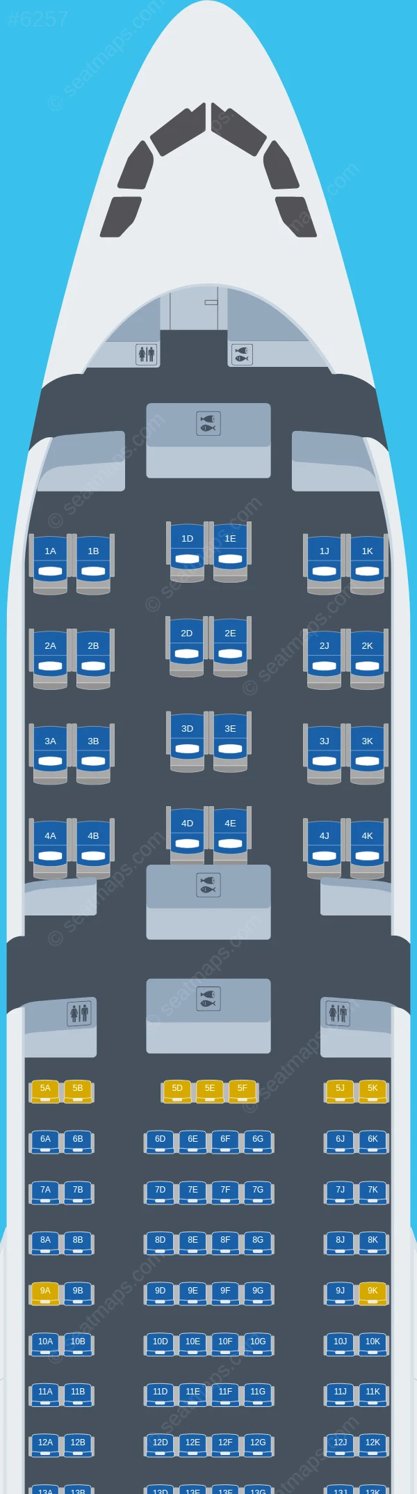 Turkish Airlines Airbus A330-200 V.1 seatmap preview