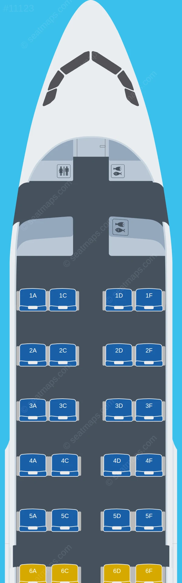 Skytraders Airbus A319-100 seatmap preview