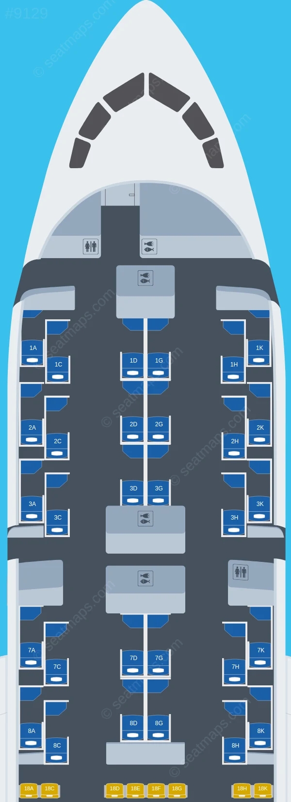 Japan Airlines - JAL Boeing 787-8 V.1 seatmap preview