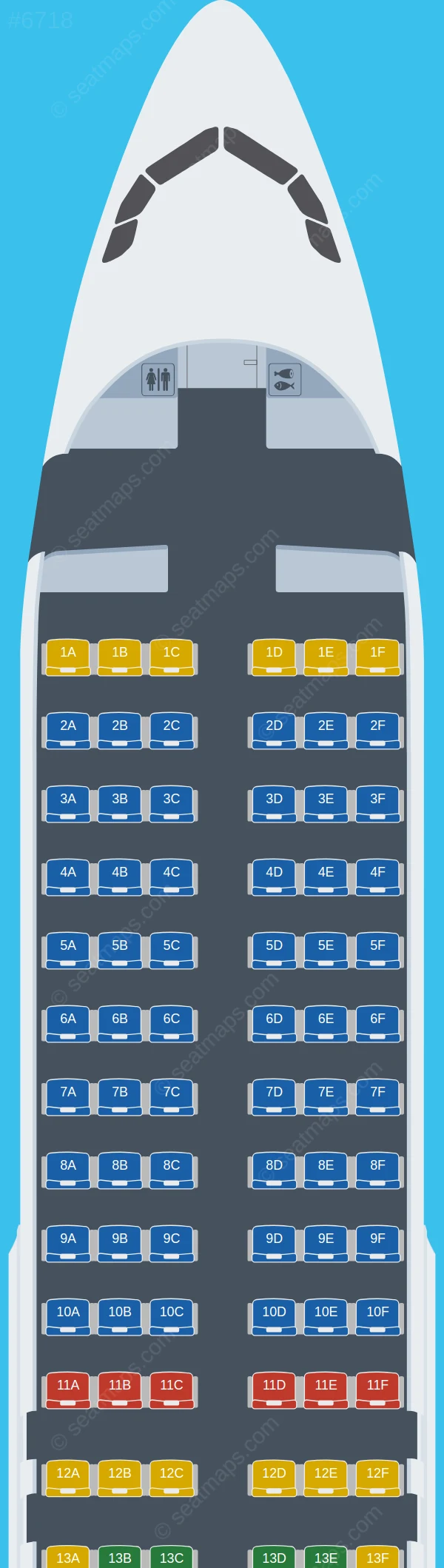 Air Arabia Maroc Airbus A320-200 seatmap preview