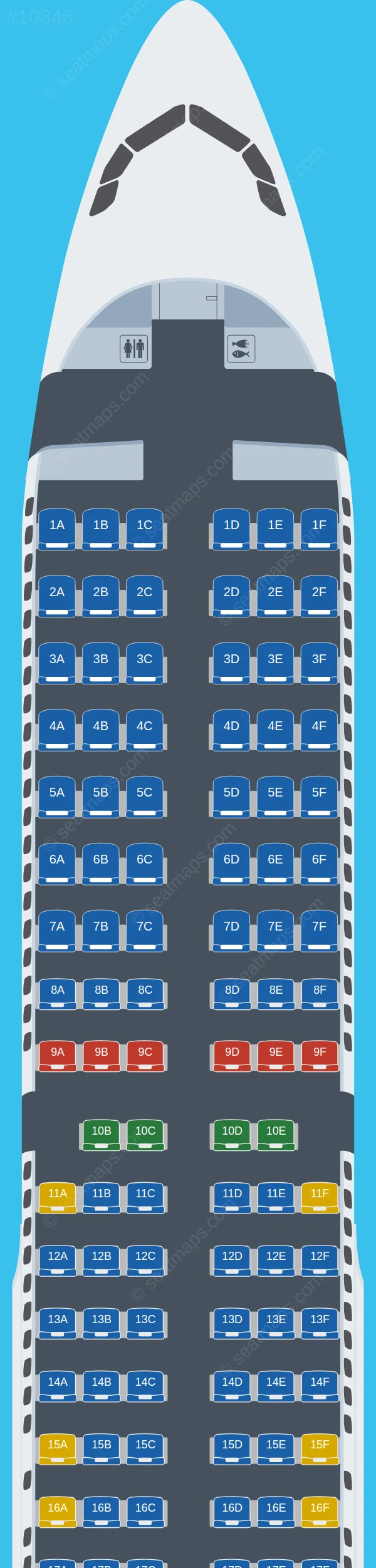 LATAM Airlines Brasil Airbus A321-200 seatmap preview