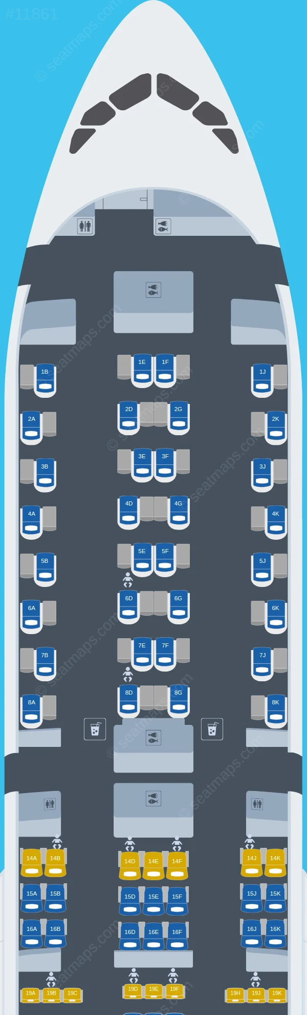Emirates Airbus A350-900 V.1 seatmap preview