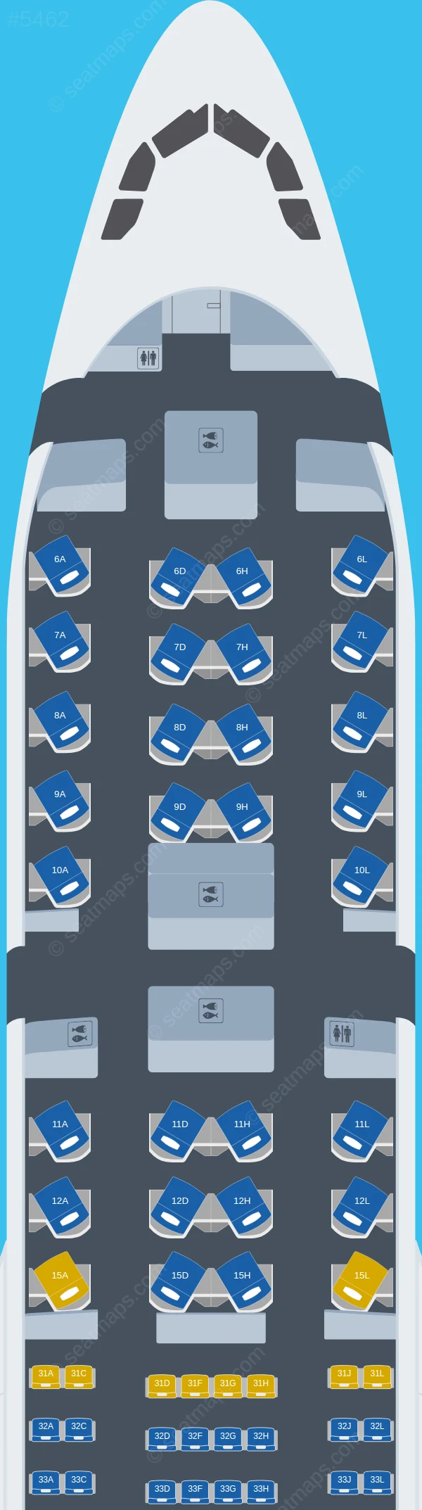 China Eastern Airbus A330-200 V.1 seatmap preview