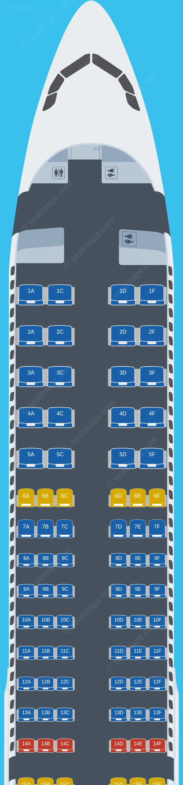 Qantas Airbus A321neo XLR V.1 seatmap preview