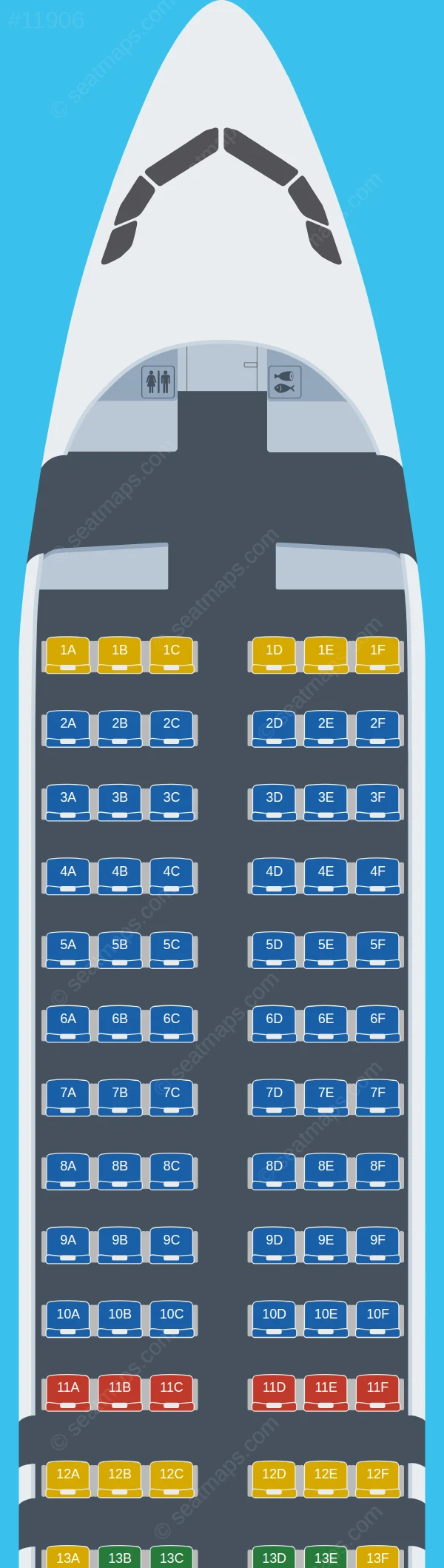 FlyArystan Airbus A320neo V.1 seatmap preview
