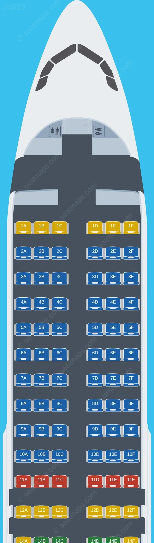 Thai AirAsia Airbus A320-200 seatmap preview