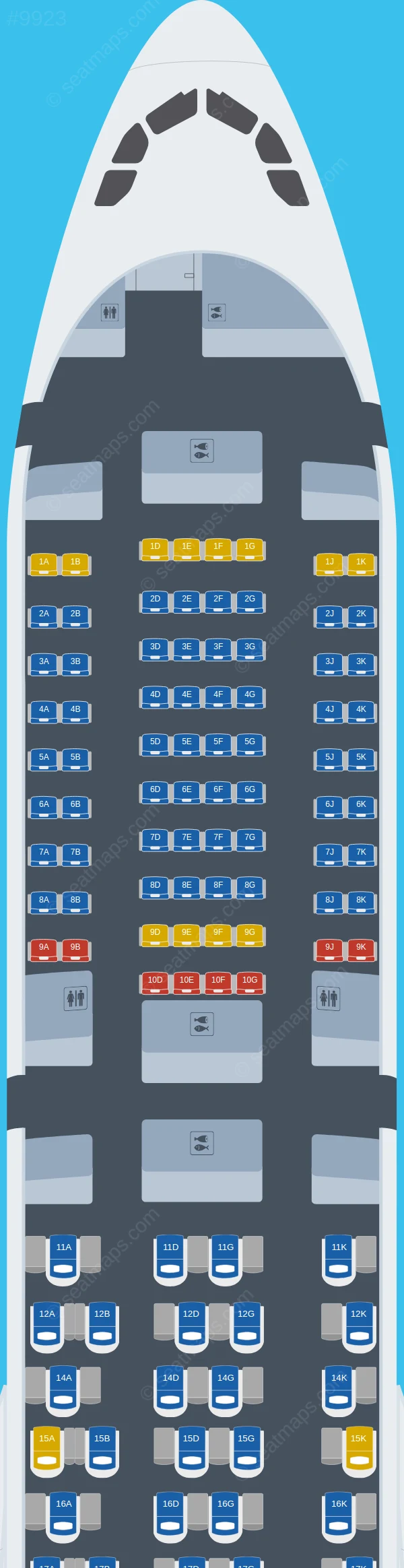 Swiss Airbus A340-300 V.2 seatmap preview